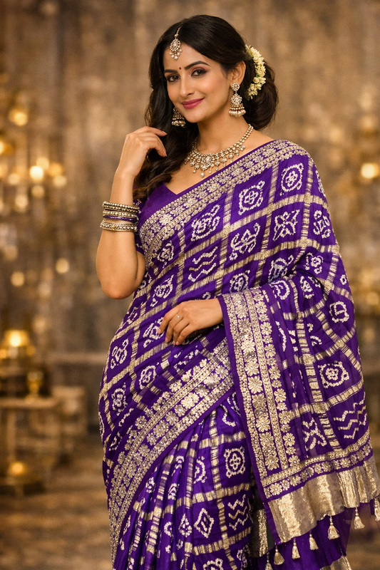 Royal Ghatchola Sarees - Red & Gold
